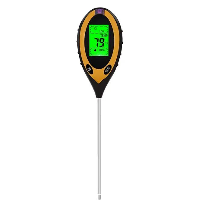 Testeur de sol 4 en 1 pour pH, humidité, température et lumière solaire pour jardiniers et paysagistes
