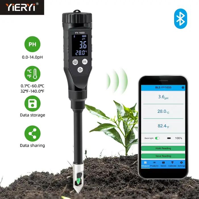 Testeur de sol intelligent PH 0.0 ~ 14.0pH