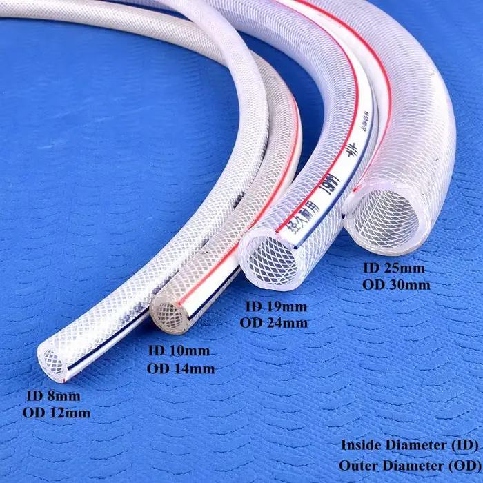 Tuyaux en plastique PVC à mailles de 1m/3m/5m, tube de pompe à eau, diamètre intérieur 8/10/19/25mm,