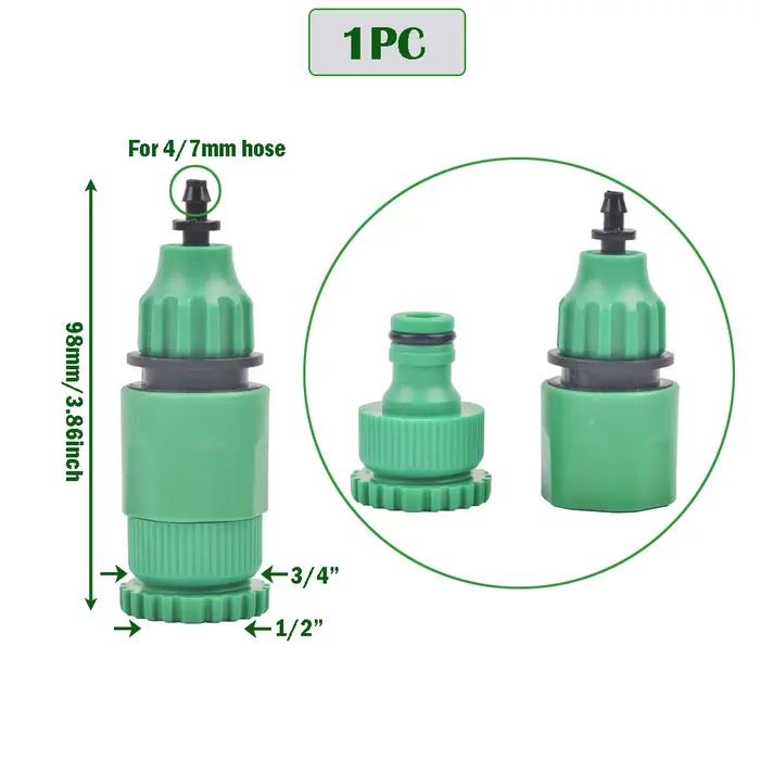 Connecteur Rapide en Plastique avec Valve pour Jardin et Serre, Compatible avec Tuyaux de 1/2 pouce, 3/8 pouce, 1/4 pouce ou 3/4 pouce, Irrigation Agricole, Arrosage du Jardin