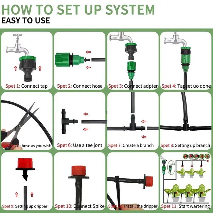 Micro système d'irrigation goutte-à-goutte Portable 20M