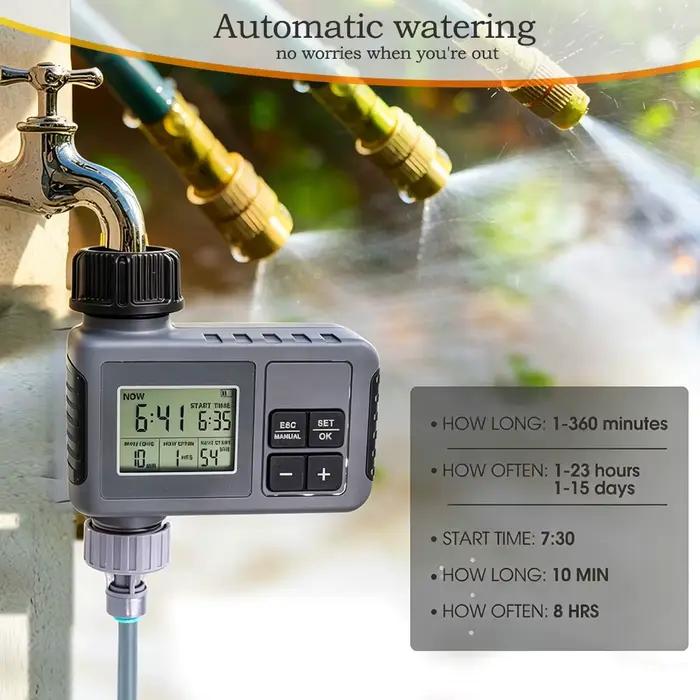Contrôleur d'irrigation programmable analogique pour jardin, arrosage automatique, vanne minuterie d'eau, programmation d'arrosage intelligent, résistance aux intempéries