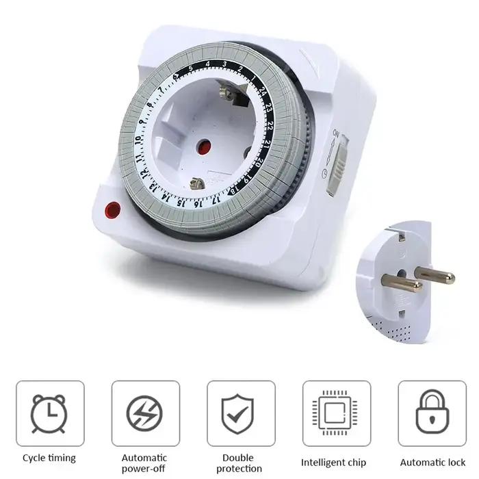 Prise de minuterie mécanique 15min-24h interrupteur intelligent pour appareils ménagers mise hors tension automatique intérieure cycle lumineux à offrir occasions spéciales