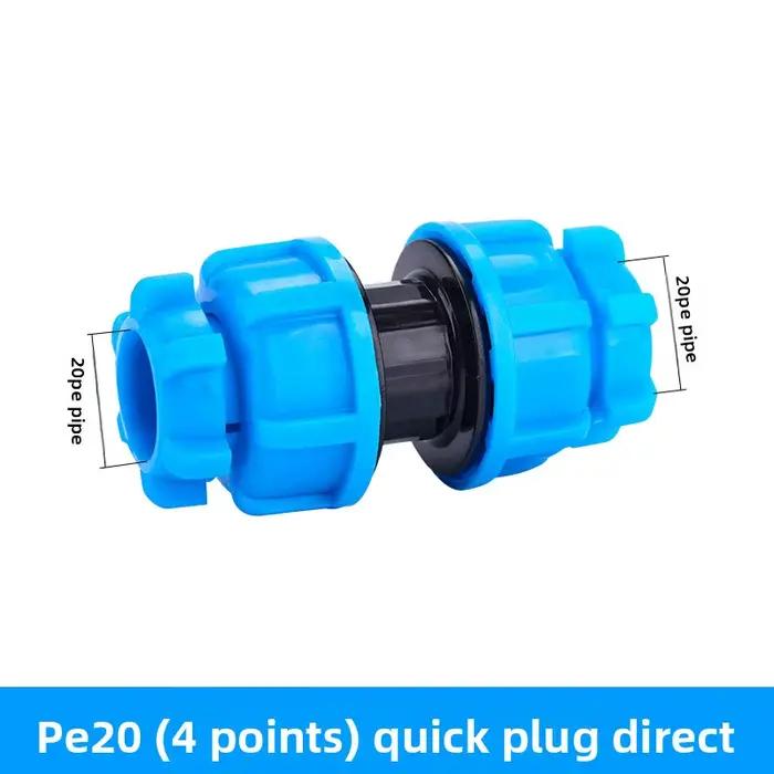 Connecteur de raccord de tuyau PE, raccord droit de tuyau d'eau 1/2 ''3/4'' 25mm, Joint d'union à co