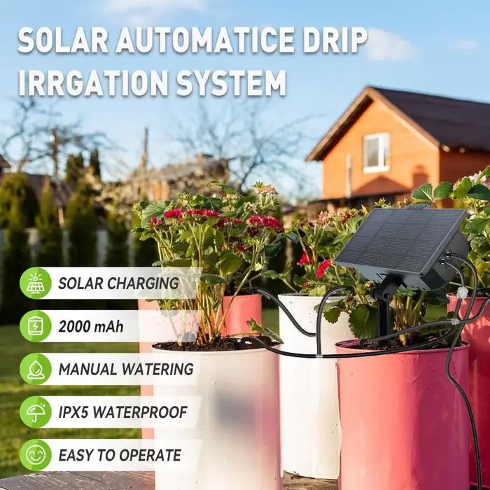 Kit d'arrosage solaire RAINPOINT pour jardin balcon irrigation goutte à goutte automatique système d'arrosage de jardin bricolage efficace et durable