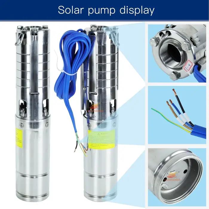 Pompe à eau solaire submersible 4 pouces 1500W pour puits profond avec contrôleur MPPT