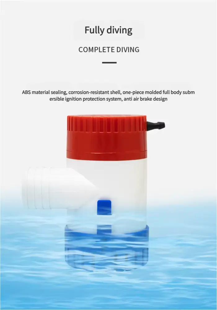 Mini pompe de cale submersible 12V DC avec interrupteur à flotteur 500gph 750gph 1100gph pour bateau