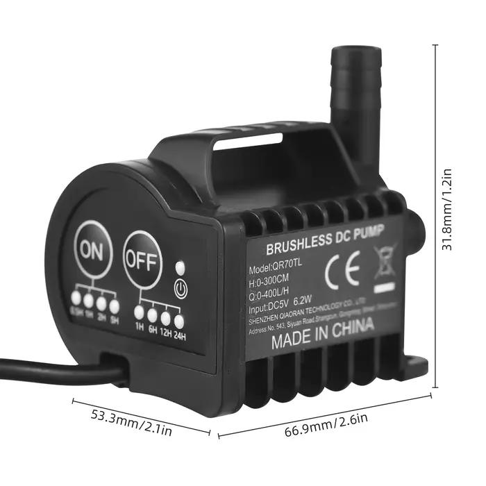 Pompe à eau avec base à ventouse 400L/H pour bain d'oiseaux de jardin synchronisation marche arrêt 4 vitesses bassin extérieur