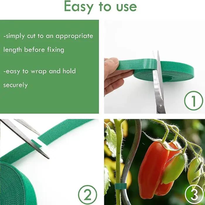 Ficelle de jardin verte 10M/5M/2M, attaches pour plantes, Bandage pour plantes en Nylon, boucle à cr