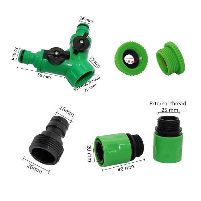 Distributeur d'eau de jardin à 2 voies vanne de contrôle d'eau réglable pour jardinage balcon irrigation agricole et lavage de véhicules