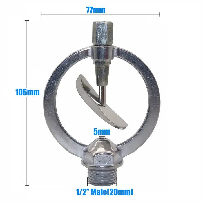 Arroseur d'irrigation à tête papillon en métal Zinc, 1/2 pouces, rotatif à 360 degrés, robuste, pour