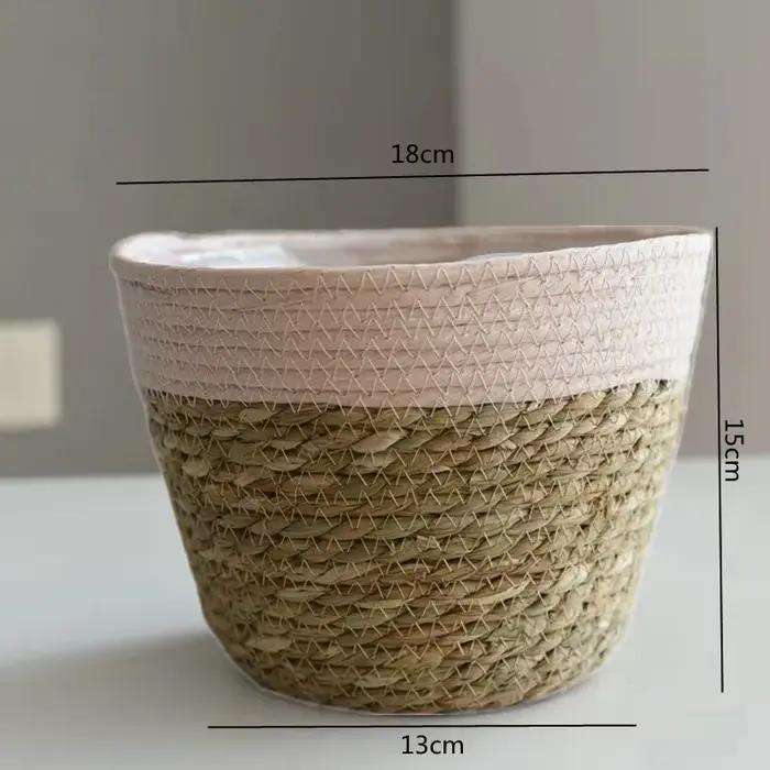 Pot de fleurs tissé en herbe rustique chic panier de jardinière pour intérieur et extérieur occasions spéciales
