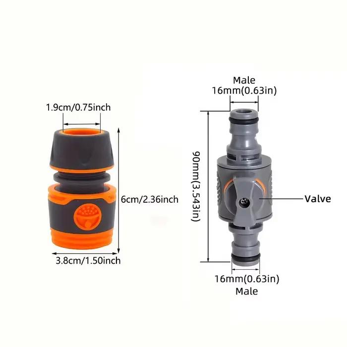 Kit de tuyau d'arrosage 9 pièces – Connecteurs rapides avec valve réglable
