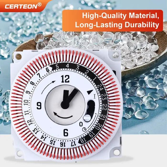 Prise Minuterie Mécanique GT01 24H Programmable Interrupteur Automatique Par Intervalles de 15 Minutes pour Appareils Électroménagers Contrôle Marche Arrêt