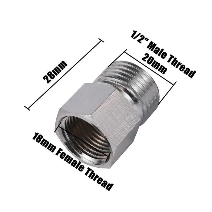 Adaptateur d'eau de jardin en métal nickelé 18mm filetage femelle, 1/2" 3/4" filetage mâle pour irrigation, automatisation, gaz, compresseur et plus encore