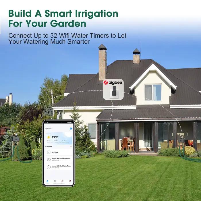 Zigbee/BT minuterie d'eau automatique double tuyau système d'arrosage