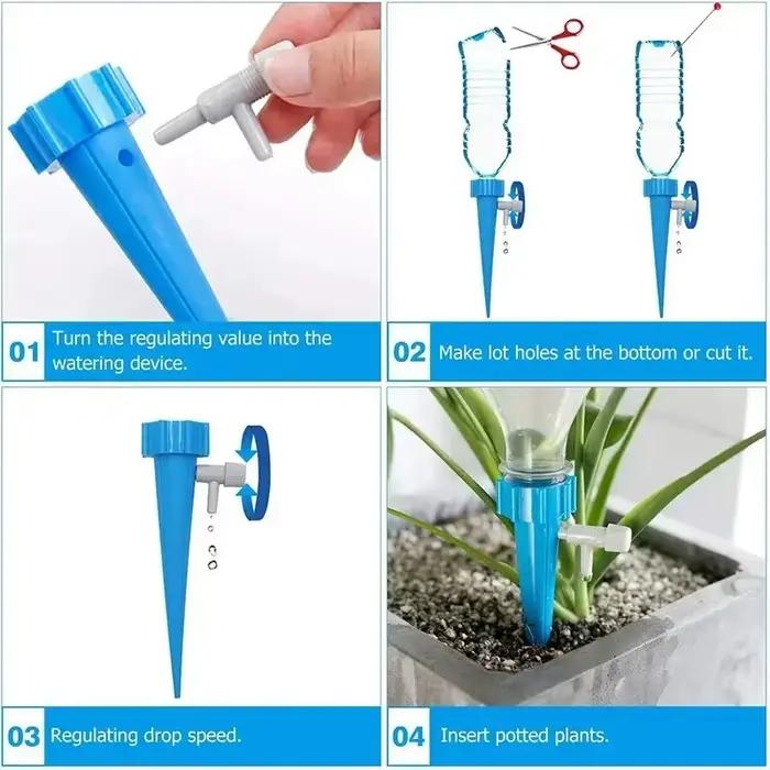 Système d'arrosage goutte-à-goutte automatique en plastique, kit d'irrigation de jardin avec bouteille, arrosoir pour plantes, disponible en plusieurs couleurs et tailles