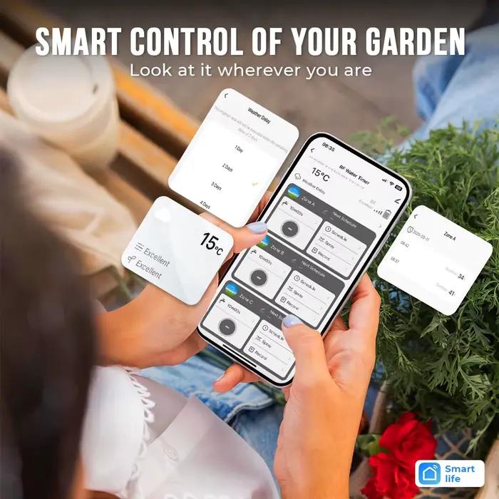 Minuterie d'arrosage de jardin intelligente Tuya Wifi + RF433