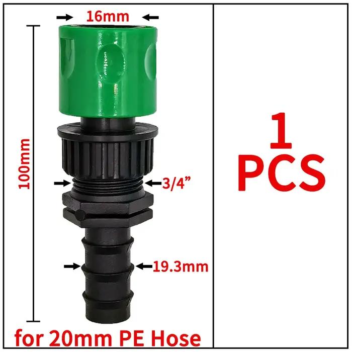 WUJIE 3/4 ''connecteur rapide mamelon EURO Barb adaptateur fileté pour 16mm 20mm PE tuyau jardin système d'arrosage d'ir