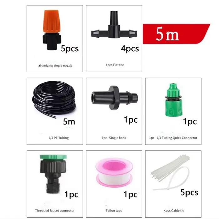 Kit d'arrosage automatique 5-30M avec buses de brumisation en plastique, système d'irrigation goutte