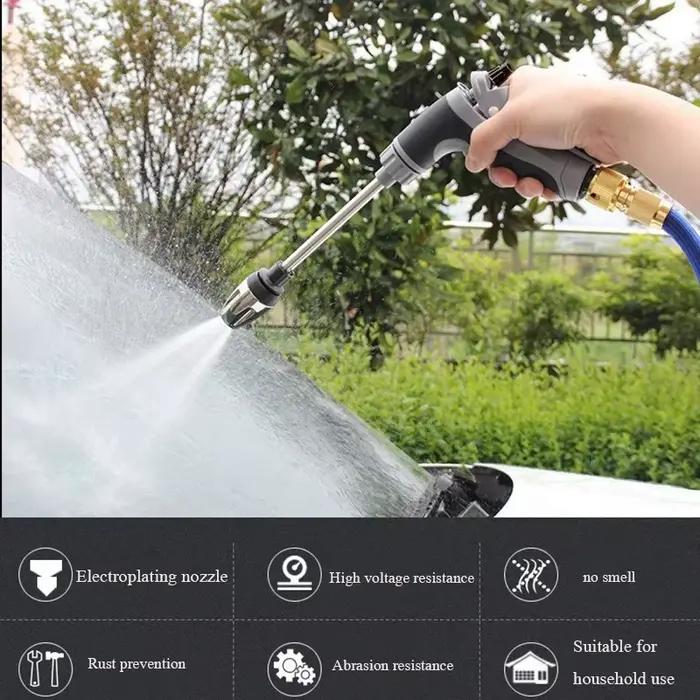 Buse d'arrosage haute pression pour jardin, lavage de voiture, accessoires de joint métallique, contrôle de débit variable, modèles de pulvérisation, pelle de jardin, couleur rouge, jaune, blanche