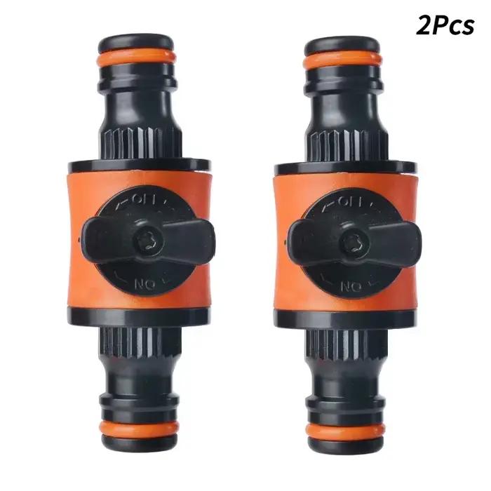 Robinet de tuyau d'arrosage, 2 pièces, connecteur de raccord de Valve d'arrêt, coupleur de tuyau, ar