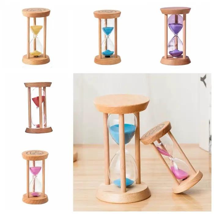 Sablier en Bois Stable et Portable avec Sable Coloré pour Enfants et Adultes Occasions Spéciales Décoration de Maison Contemplation du Temps