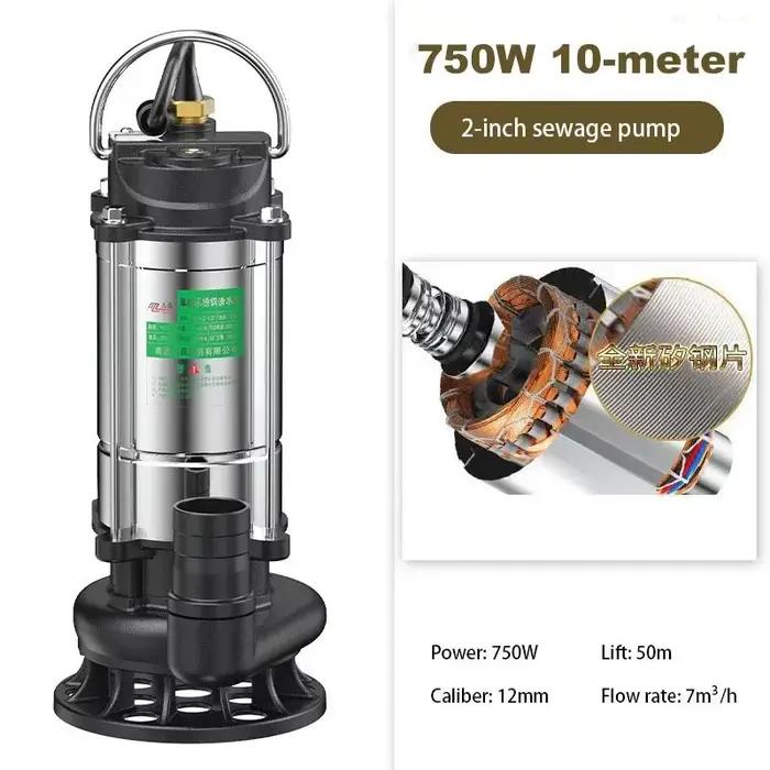 Pompe à eaux usées auto-amorçante en acier inoxydable