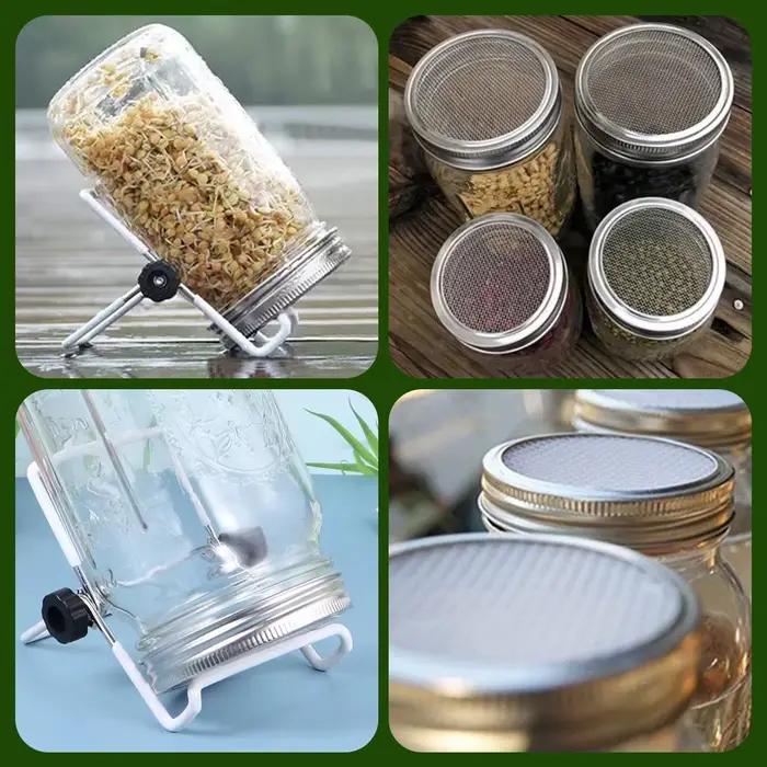 Couvercle de Germination de germes de graines en acier inoxydable, couvercle de bidon de germes de g