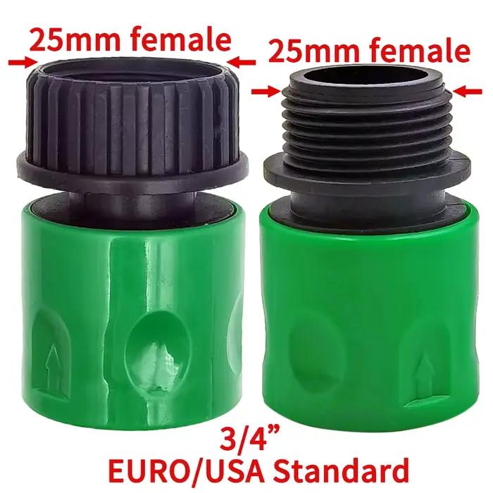 WUJIE 3/4 ''connecteur rapide mamelon EURO Barb adaptateur fileté pour 16mm 20mm PE tuyau jardin sys