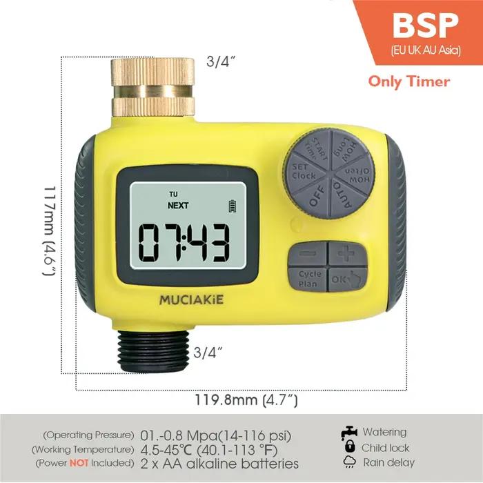 Programmateur d'arrosage RBCFHI avec écran LCD, fonctions de report de pluie et verrouillage enfant pour jardinage automatisé et économie d'eau