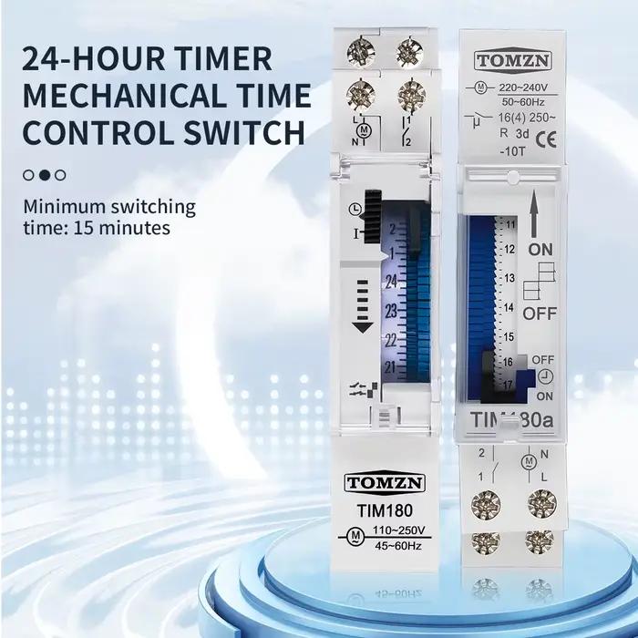 Relais de minuterie programmable 24 heures - 110V/220V 16A avec batterie de secours sur rail DIN pour