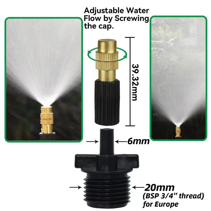 KESLA 10 pièces 6 Types Micro Irrigation goutte à goutte brumisation buse en laiton jardin pulvérisa