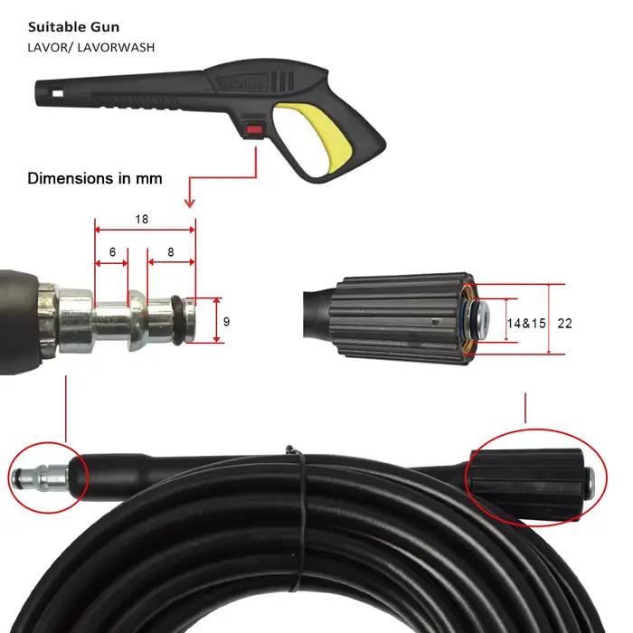 Tuyau de nettoyage à eau haute pression 10m x 160 bar