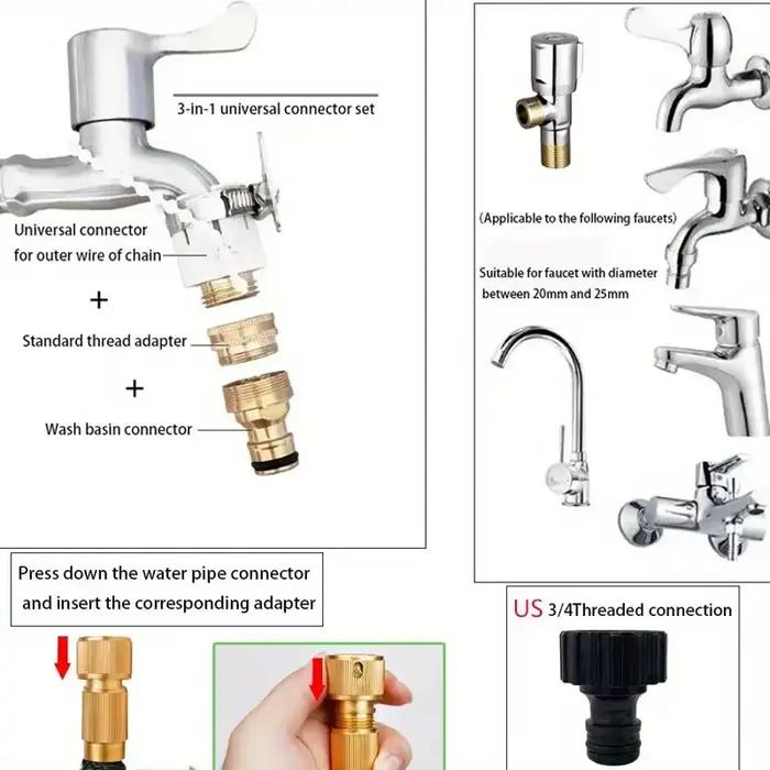 Pistolet d'arrosage haute pression en caoutchouc pour lavage de voiture et irrigation du jardin multifonctionnel à utiliser en toute saison