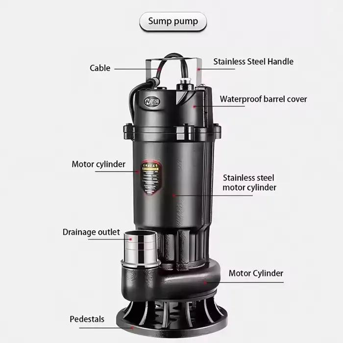 Pompe submersible domestique 220V pour eaux usées