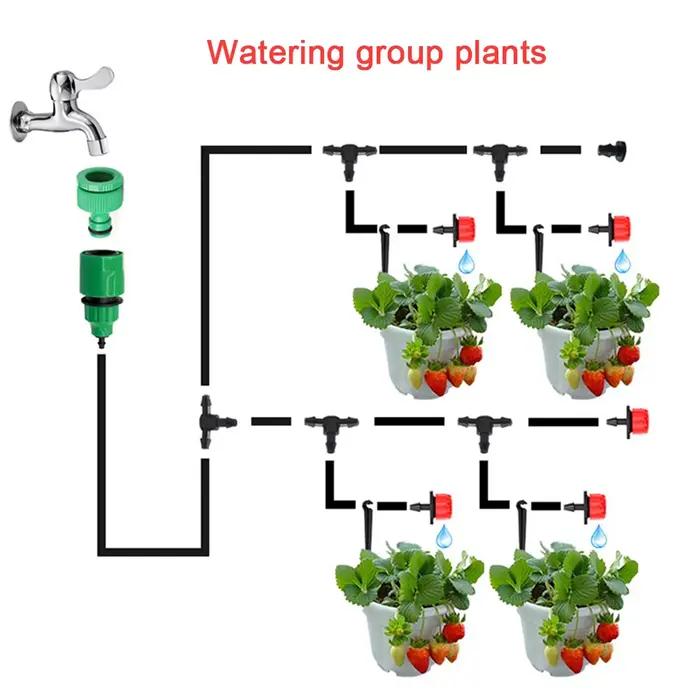 Kit d'arrosage de jardin avec goutteurs réglables pour l'irrigation par atomisation et brumisation, idéal pour jardin, serres, fermes, plantes en pots, arrosage et humidification
