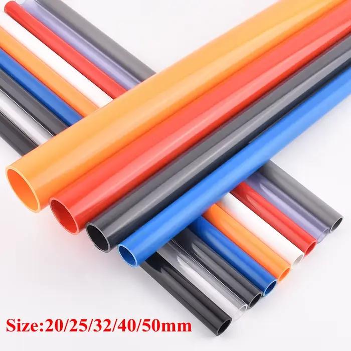 Tuyau acrylique en PVC 9 couleurs, diamètre extérieur 20 ~ 50mm, Tube d'aquarium de jardin, système