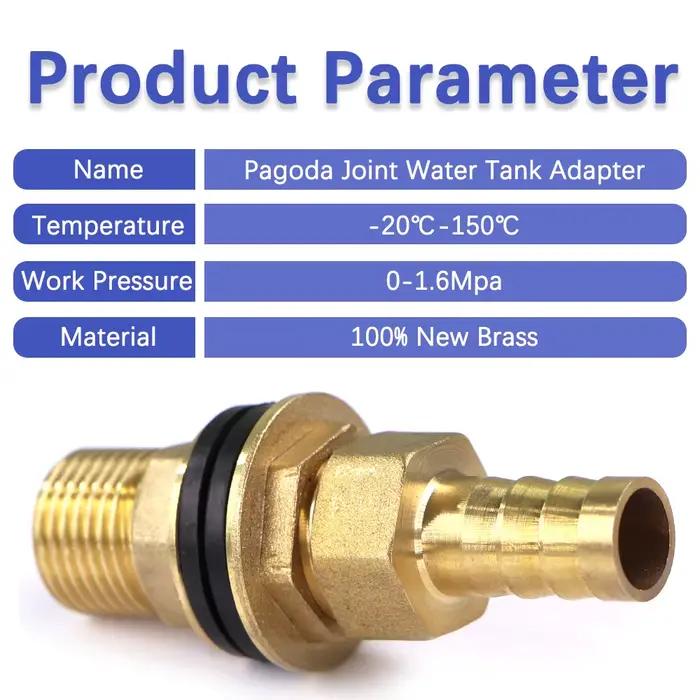 Joint de réservoir d'eau en laiton 6 à 19mm avec adaptateur de tuyau pagode pour irrigation de jardin et réparation de systèmes d'eau occasions spéciales