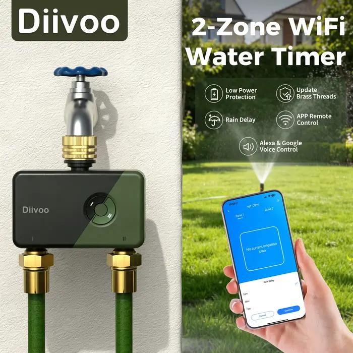 Programmateur d'arrosage WiFi Diivoo Garden 2 Zones