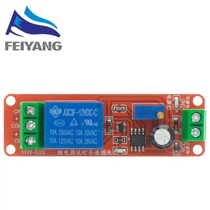 SAMIROB NE555 minuterie interrupteur Module de contrôleur réglable DC 12V minuterie retard relais bouclier 0 à 10 secondes 0 ~ 10S oscillateur de voiture