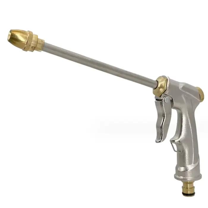Pistolet à eau à tige longue haute pression en métal, Portable et réglable, avec Pot en mousse de 10