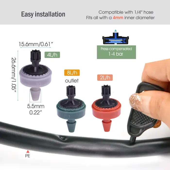 Kit d'irrigation goutte-à-goutte compte-gouttes compensant 20M 2/4/8L
