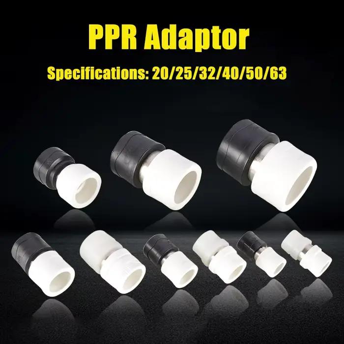 Adaptateur de tuyau d'eau DN20-63 PPR vers PE/PERT double en acier pour plomberie domestique et industrielle hybrides avec connexion femelle et pression élevée