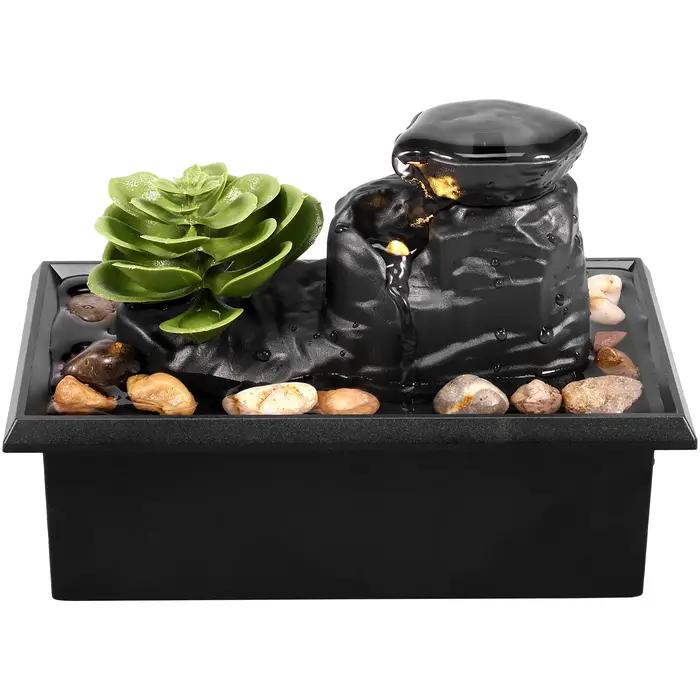 Fontaine de table avec batterie légère/Mini cascade de bureau à commande USB