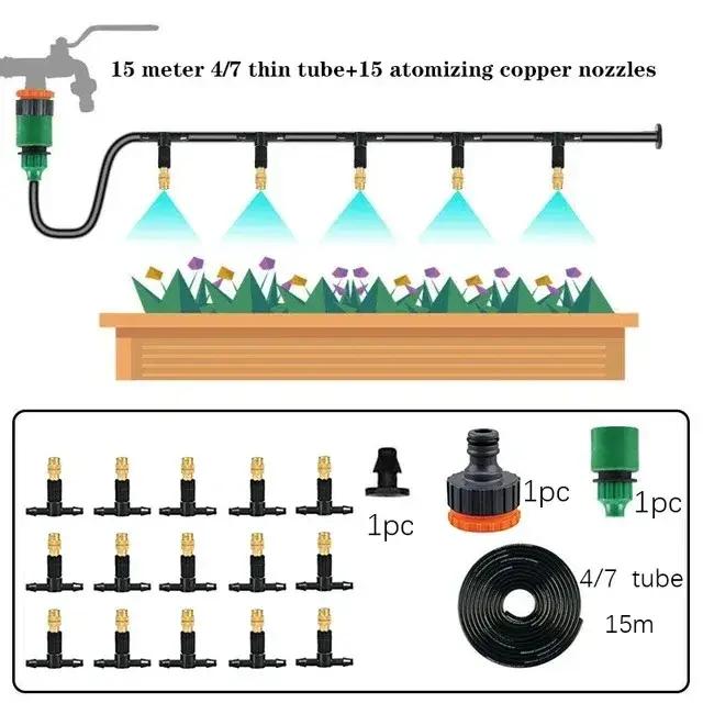 Kit de micro-asperseurs atomisants pour jardin avec système de brumisation refroidissante et design coloré pour arrosage efficace et durable