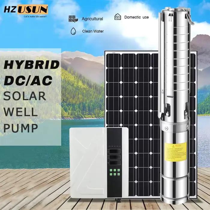 Pompe Submersible à moteur solaire hybride pour puits profond de 150M, en acier inoxydable, 4 pouces