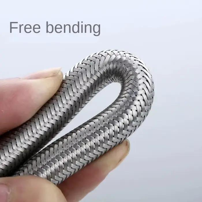 Tuyau d'eau flexible tressé en acier inoxydable pour cuisine et salle de bains résistant à la corrosion et antidéflagrant occasionnels d'installation facile