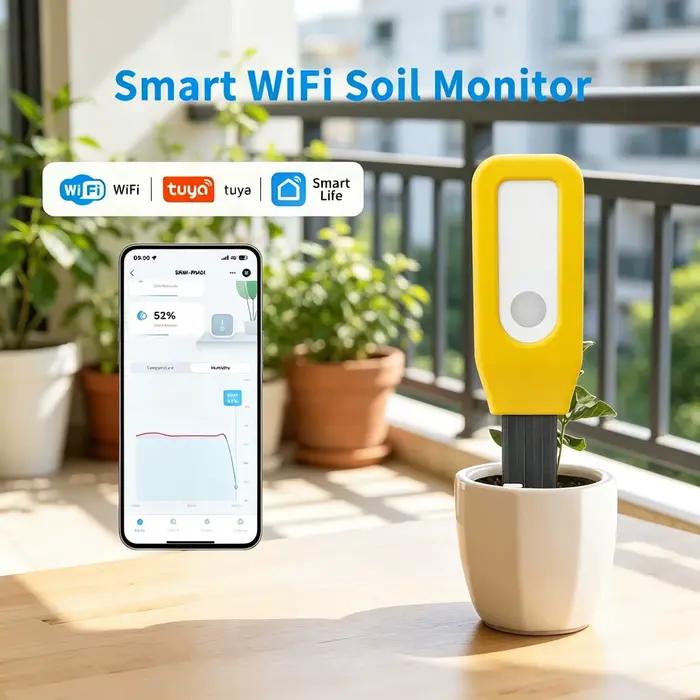 Capteur de température et d'humidité du sol WiFi Tuya pour surveillance en temps réel système de maison intelligente batterie alimentée occasionnels cadeaux pour jardiniers