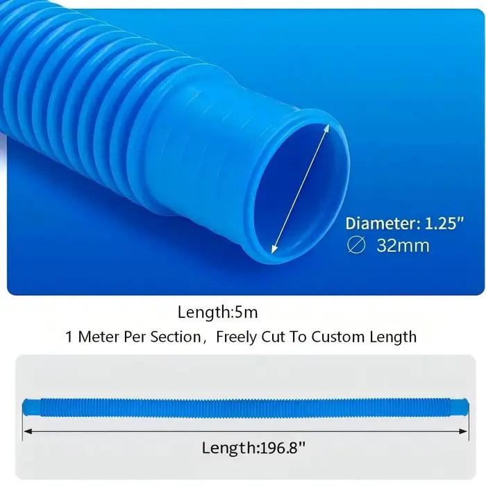 Tuyau de pompe de piscine de 5m en PE pour nettoyage efficace et durable bassins et piscines hors sol occasions spéciales